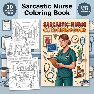 Sarcastic Nurse Coloring Book for Nurses with Relatable Medical Humor