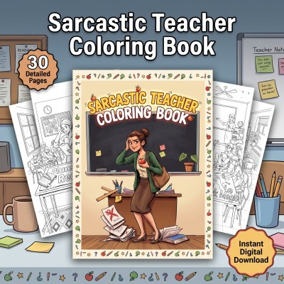 Sarcastic Teacher Coloring Book for Adults and Funny Educator Gifts