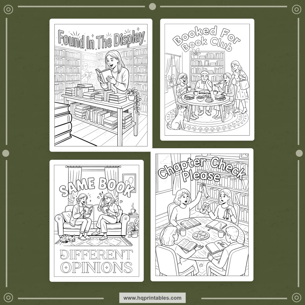 Cover preview for a book pun coloring book centered on reading humor and bookish themes for book lovers.