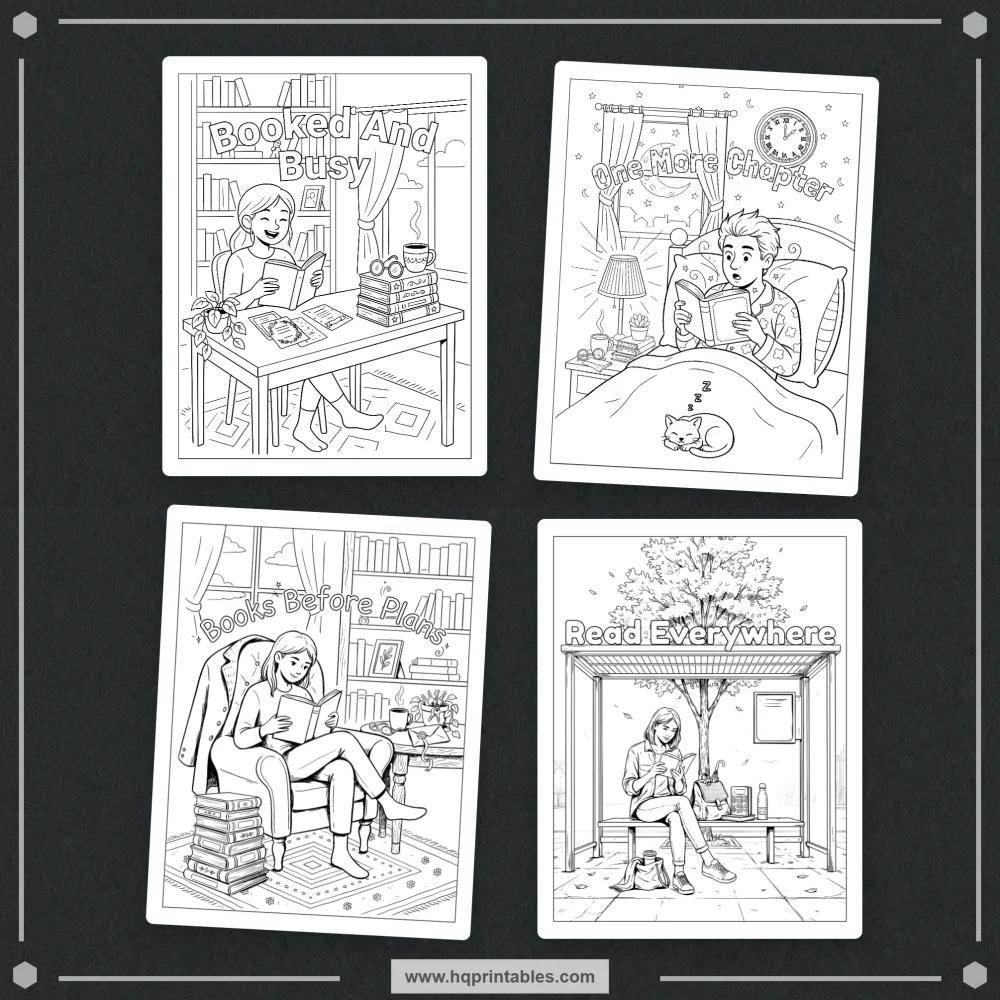 Cover preview for a book pun coloring book centered on reading humor and bookish themes for book lovers.