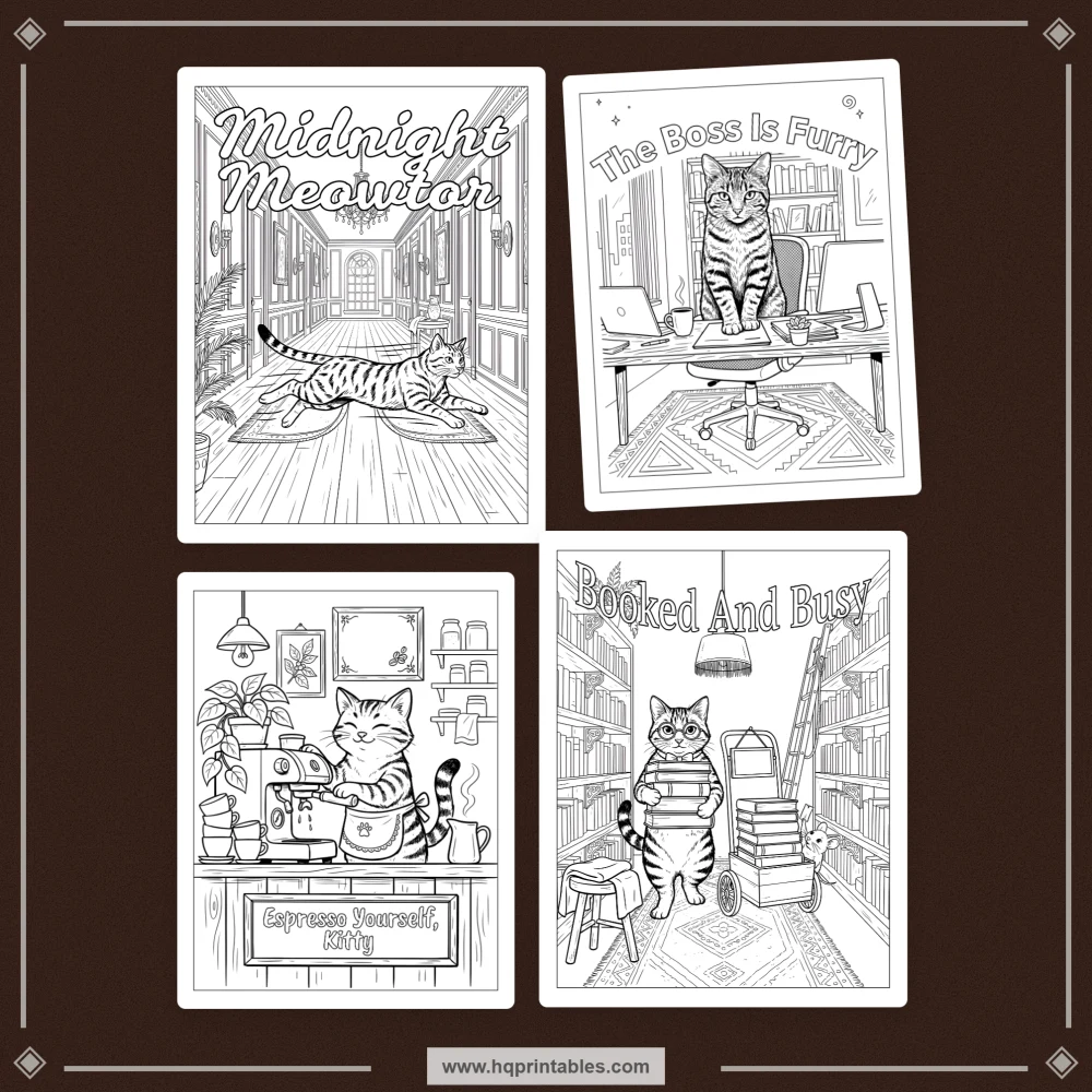 Cover preview for a cat pun coloring book featuring funny feline humor and everyday cat-life themes.
