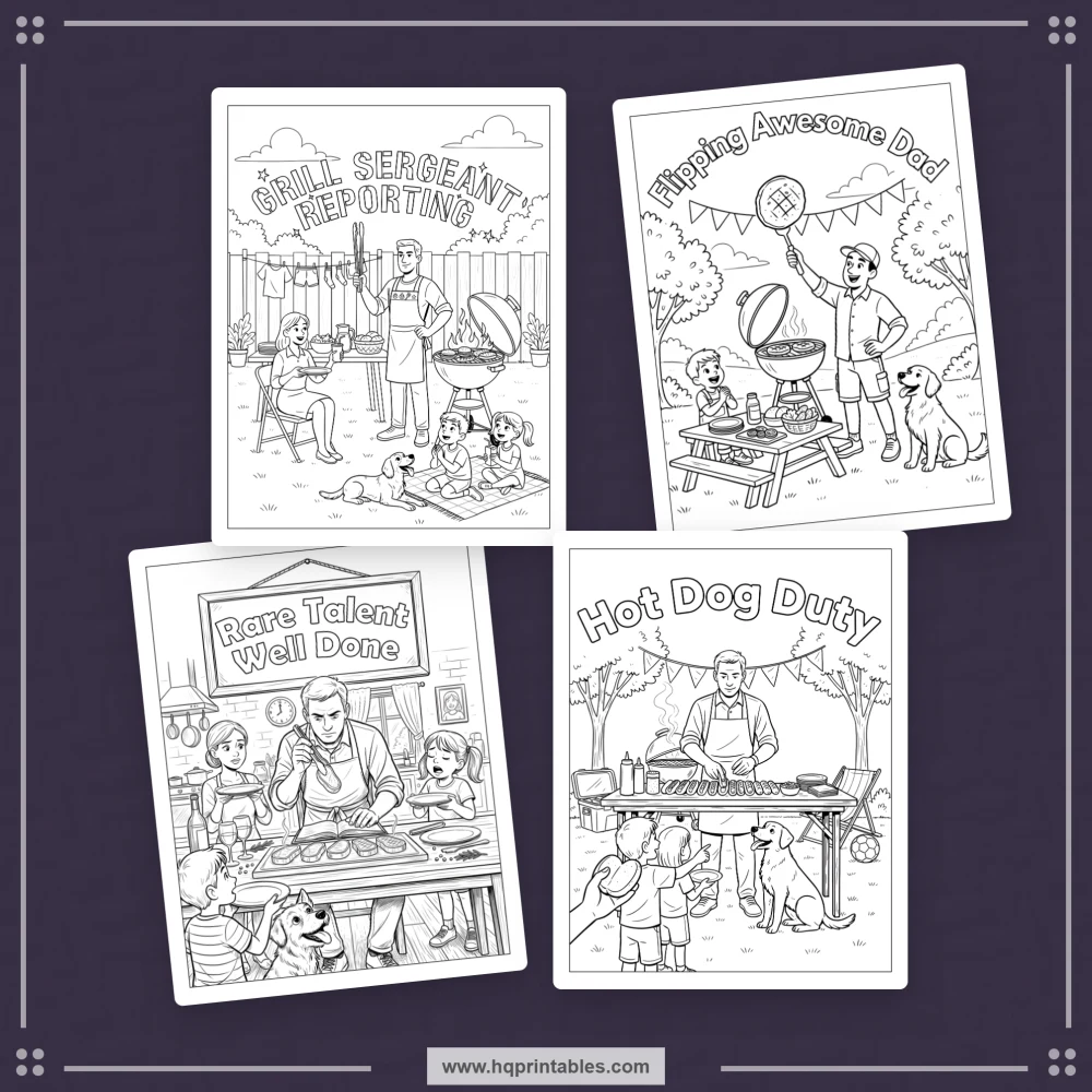 Cover preview for a dad joke coloring book featuring visual humor, familiar dad moments, and playful family comedy.